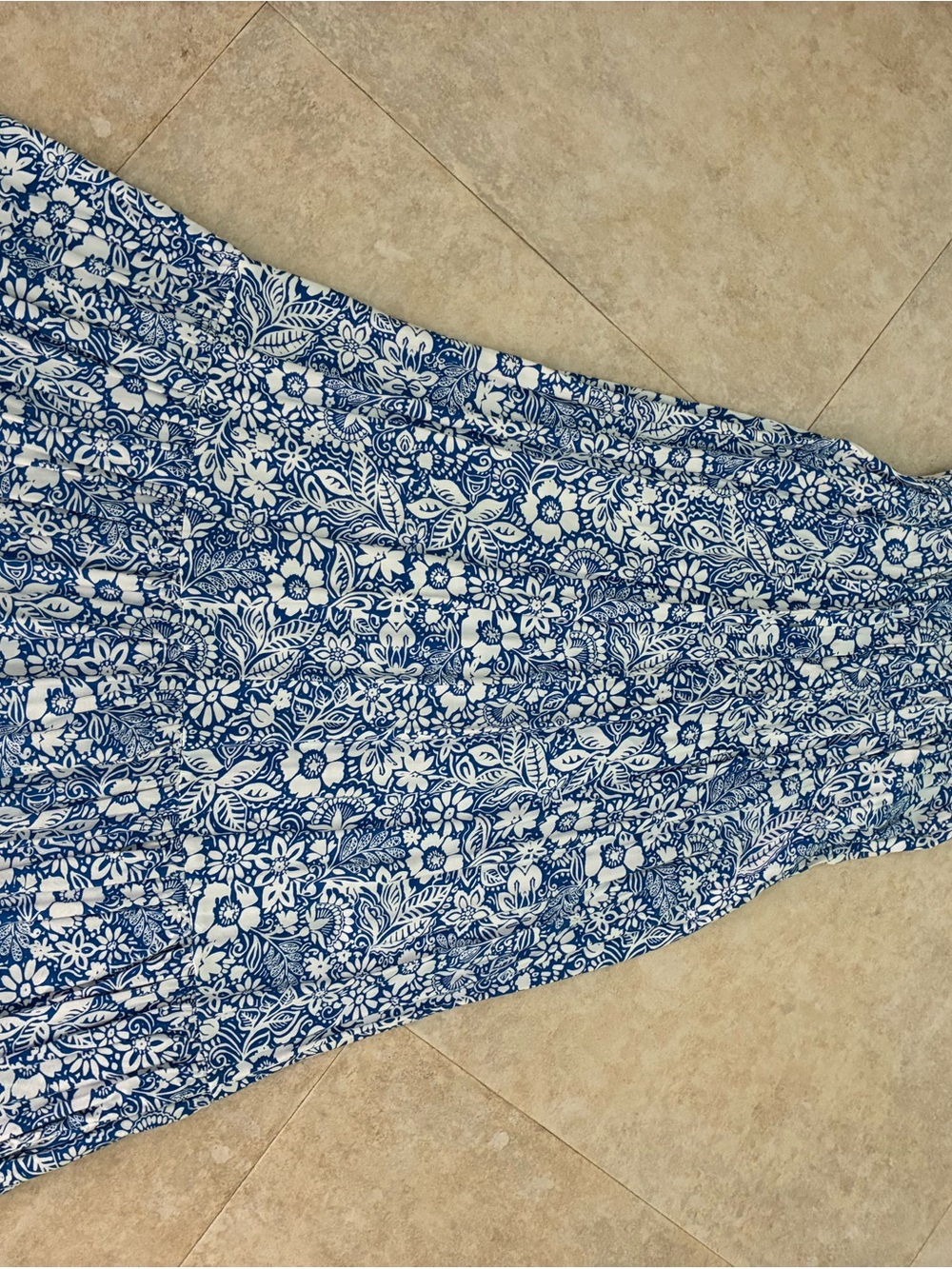 Jessica Simpson Blue and White Floral Strapless Maxi /Midi Dress - Picture 6 of 7